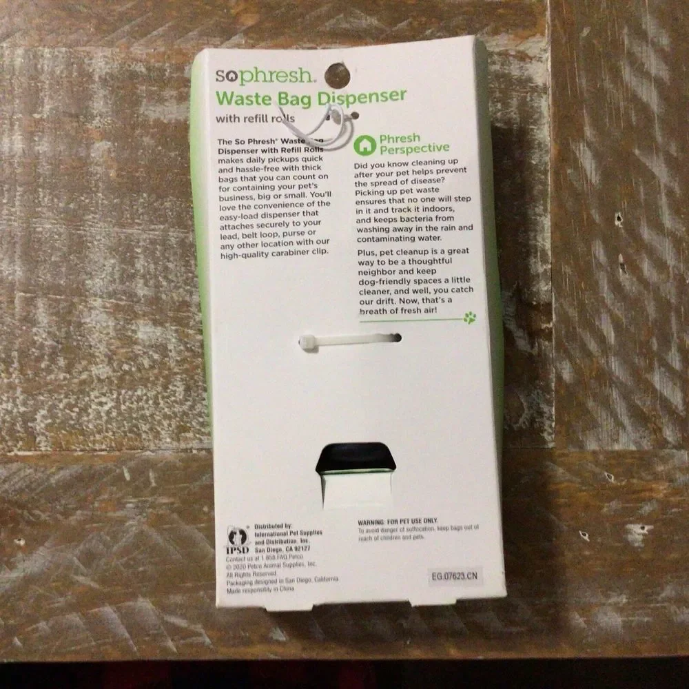 So Phresh Dog waste bags With Dispenser & dog leash‎ clip With 2 Rolls 30 Ct